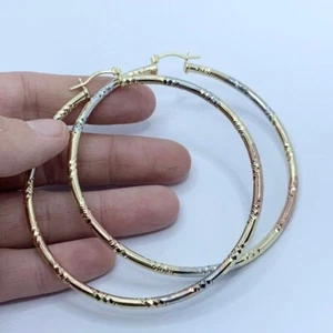 Joyería de oro, aros rellenos de oro tricolor, Pantallas De bano de oro - Imagen 1 de 6