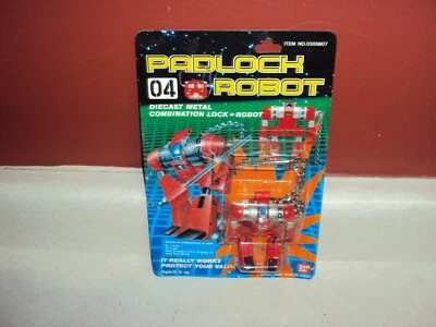 BANDAI VINTAGE PADLOCK ROBOT JOE MJ-04 TRANSFORMER COMBO LOCK METAL SEALED 1985 - Image 1 of 4