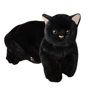 Cat Plush Doll Black Cat Stuffed Animal Doll Cute Cat Doll Birthday Gift - Picture 1 of 6