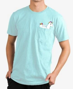 Neff Mens Size Small Unicorn Pocket T-Shirt Short Sleeve Celadon Blue Cotton 072 - Picture 1 of 7