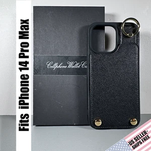Funda tipo billetera para iPhone 14 Pro Max - Cuero sintético negro | Bolsillo para tarjetas acordeón - Imagen 1 de 20