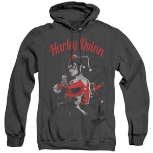 HARLEY QUINN SPRING GUN Licensed Hooded Sweatshirt Heather Hoodie SM-3XL - Picture 1 of 2