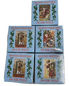 NOS Vintage 1980’s Victorian Christmas Jigsaw Puzzle 100 PCs  Shackman Lot Santa