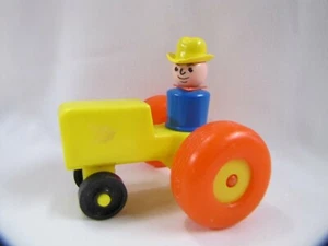 Vintage Fisher Price Little People Figurine Farmer with Tractor - Picture 1 of 12