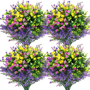 12 Pcs Artificial Flowers Faux Plants for Hanging Planter Porch Window Decor - Picture 1 of 12