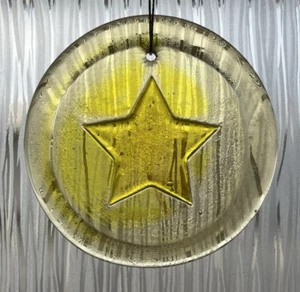 Blenko Glass Suncatcher - Star - Citrine - Picture 1 of 7