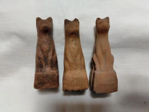 3er Set Vintage Japanische Inari Fuchs Figuren - Ton Schrein Wächter Feng Shui - Bild 1 von 19