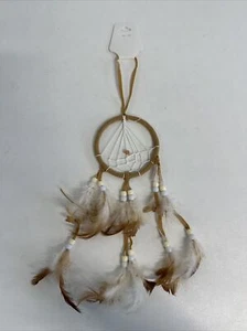 Dreamcatcher NEW Small Beadwork and feathers Height with hanging strap: 14 inch - Picture 1 of 15