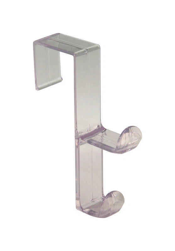 iDesign 5-1/2 in. L Clear Plastic Medium/Large Over the Door Double Hook - Image 1 of 1