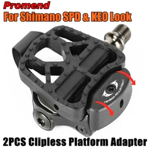 PROMEND Road Bike Self-locking Clipless Pedal Adapter for Shimano SPD KEO Look - Picture 1 of 12