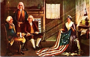 Pintura BANDERA NACIMIENTO de nuestra NACIÓN por Chas. Postal artística de H. Weisgerber - Imagen 1 de 2