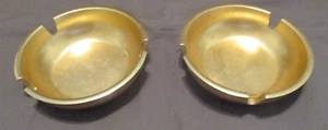 Vintage~Kaiser Style~Aluminum~Gold Color~Ashtrays~Set of Two~1960's - Picture 1 of 9