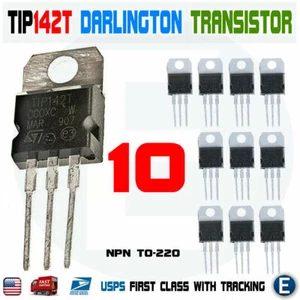 10pcs TIP142T Darlington Transistor NPN 100V 125W 10A TO-220 TIP142 ST - Picture 1 of 8