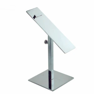 Soporte de exhibición ajustable de metal con espejo plateado para zapatos - Imagen 1 de 4