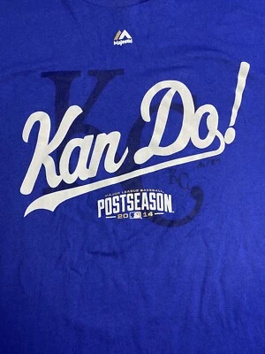 Kansas City Royals Kan-Do! 2014 Postseason T-shirt  Adult XL Majestic MLB K33 - Image 1 of 4