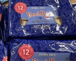 2 Packs Trader Joe's French Roast Coffee Cups Dark Roast 12 Cups 5.08 OZ Each  - Picture 1 of 2