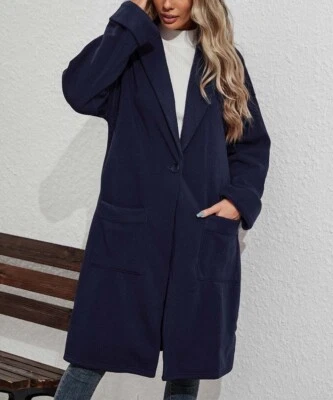 Abrigo de bolsillo azul marino Z Avenue talla L para mujer Foto 1 de 3