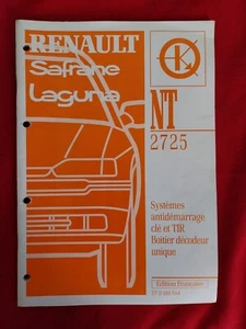 Manuel Renault NT 2725 Systemes antidemarrage cle et TIR Boitier decodeur Unique - Foto 1 di 5