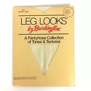 Burlington Leg Looks Textured Pantyhose Size Medium Off White Mosaic Lace - Picture 1 of 5