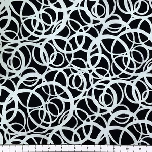 3 Yards Lunn Fabrics Exclusive Black & White Batik Textile Rings 100% Cotton - Picture 1 of 1