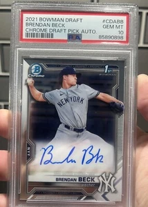 2021 Bowman Chrome Brendan Beck 1st Bowman Auto #CDABB Yankees - Picture 1 of 2