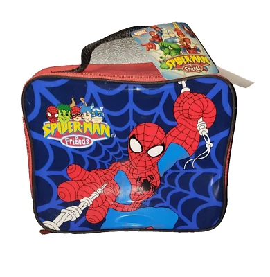 CAJA DE ALMUERZO CLÁSICA 2005 MARVEL COMICS PERSONAJES HOMBRE ARAÑA Y AMIGOS ~ NUEVA Foto 1 de 4