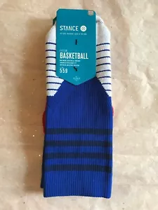 STANCE MEN'S FUSION BASKETBALL SOCKS RED / WHITE / BLUE CREW HEIGHT - Picture 1 of 4