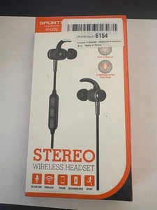 Sports XH300 Wireless In-Ear Black Bluetooth Headphones - Picture 1 of 4