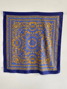 Les Copains Made In Italy Blau Seide Damen Schal Barock Muster 34"/35" - Bild 1 von 8