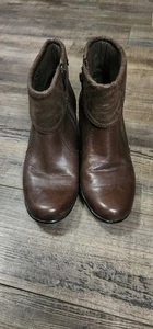 Clarks Damen 5,5 Braun Leder Stiefeletten Komfort Stiefel Schnalle Reißverschluss Box35 - Bild 1 von 9