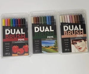 Tombow Dual Brush Pen Art Markers- Primary, Landscape & Portrait Palettes NIB - Picture 1 of 9