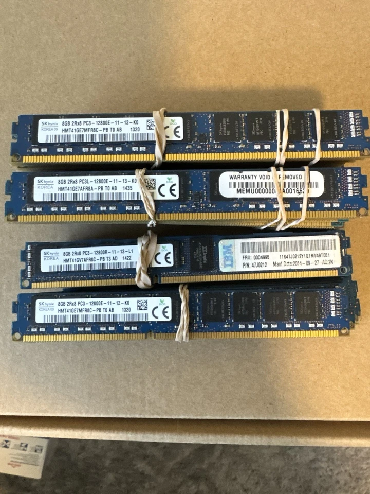 Hynix 8GB (1x8GB) 2Rx8 PC3-12800R DDR3-1600 ECC Server RAM HMT41GV7AFR8C-PB - Image 1 of 1