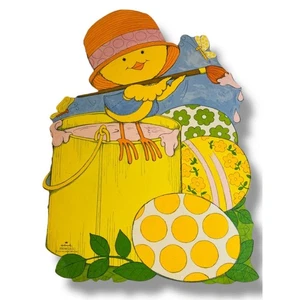 1970er Punze Ostern Stanzdekor Küken Malerei Eier 12" 35EHD 15-1 - Bild 1 von 6