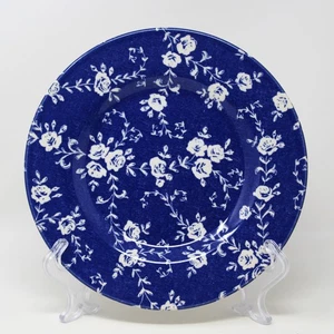 ROYAL STAFFORD Blue Chintz White Roses Vines Salad Plate 8-3/8" Burslem England - Picture 1 of 3