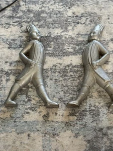 Antiker Kamin Andirons Feuerhunde Hessische Soldaten 16" Gusseisen Paar - Bild 1 von 6