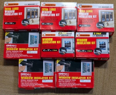 SAVE⭐ 12 件装 Frost King 型号 V73 V75 窗户绝缘收缩套件 62x42 3x5 大号 — 第 1/4 张图片