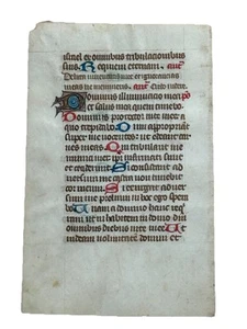 Illuminierte Handschrift auf Pergamentbuch der Stunden, Frankreich ca. 1400 - 1425 n. Chr. - Bild 1 von 4