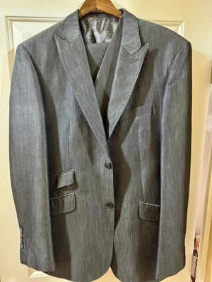 Traje de 3 piezas English Laundry para hombre gris plata 42L 36X32 pantalones chaleco raro INCREÍBLE Foto 1 de 4