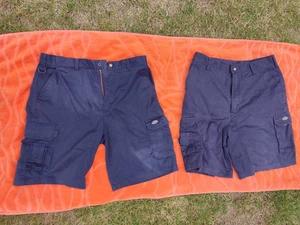 TWO PAIRS USED DICKIES REDHAWK NAVY WORK SHORTS 36W - Picture 1 of 5