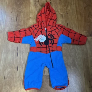 Fleece Spider Man Marvel Cuddle Club Newborn - One piece romper hoodie - Picture 1 of 7