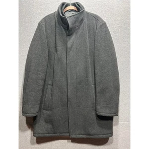 Cole Haan Melton Coat Black Full Zip Button Closure Mens Size Large - Picture 1 of 13