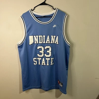 NIKE МУЖСКАЯ БАСКЕТБОЛЬНАЯ ФУТБОЛКА LARRY BIRD INDIANA STATE РАЗМЕР XXL - Изображение 1 из 4