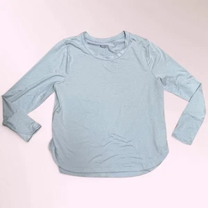 Athleta Light Blue Long Sleeve Thumbhole Top Women’s 1X Stretch Performance Tee - Picture 1 of 10