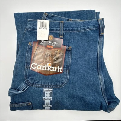 Carhartt Washed Denim Work Dungaree Pants Jeans Mens 44X32 B137 DST NWT NOS - Image 1 of 4