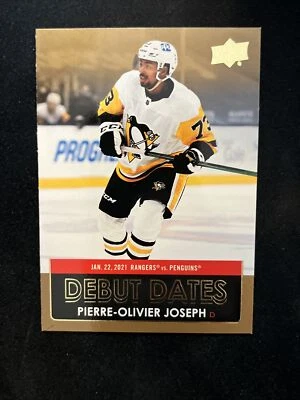 21-22 UD Series 1 Hockey Gold Parallel Debut Dates DD-10 Pierre-Olivier Joseph - Image 1 of 2