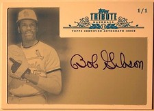 2013 Topps Tribute Printing Plate Bob Gibson Auto TA-BG 1/1 One Of One