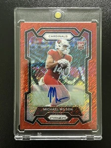 Panini Prizm Michael Wilson #303 Red Shimmer 2023/35 automático novato radiocontrol Cardinals B - Imagen 1 de 3