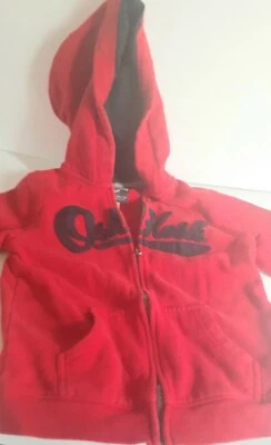 Oshkosh B'gosh Genuino Niños Sudadera con Capucha con Cremallera Roja con Letras Azules Talla 8 Foto 1 de 4