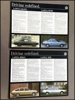 1981 1980 Lancia Zagato Beta Coupe HPE Original 1-page Sales Brochure Card Foto 1 de 3