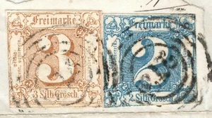 Germany States THURN & TAXIS Stamps 2sgr 3sgr *273* Numeral Used Piece GGREEN32 - Picture 1 of 6